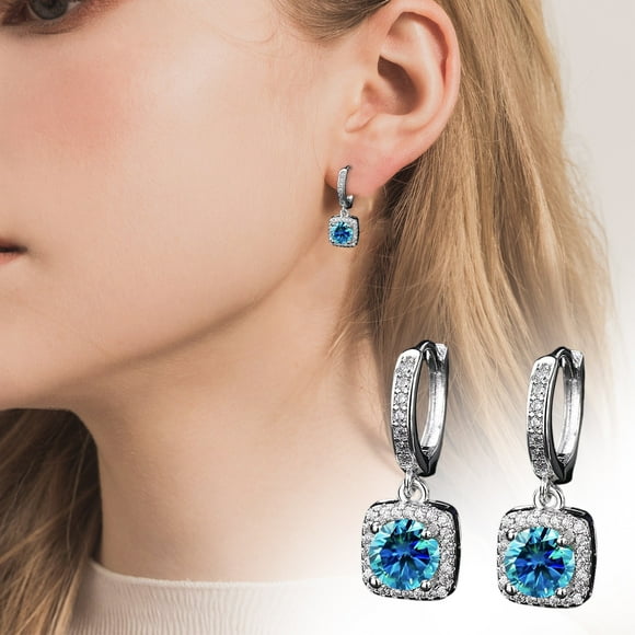 Stainless Steel Gold Hoop Earrings Tiny Screw Back Cartilage Earring Fashion Square Bag Imitation Moissanite Silver Earrings Hypoallergenic Creative Drop Earrings Jewelry Gifts Clearance Sale
