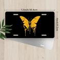 thumbnail image 2 of 1 Pcs 2D Flat License Plate Covers & Frames, Yellow Butterfly For Decorative Front, Waterproof For Decoration Aluminum License Plate Covers & Frames Cover For Men Women, 12" X 6", 2 of 6