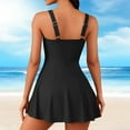 thumbnail image 5 of Ynynloco Women's Two Piece Swim Dress Tummy Control Swimsuit Adjustable Strap Ruched Tankini Swimwear with High Waist Bottoms, 5 of 5