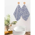 thumbnail image 2 of Blue Floral Kitchen Dish Towels for Drying Dishes Set of 2, Spring Flowers Pattern Plants Simple Vintage Waffle Weave Microfiber Hand Tea Bathroom Towels Quick Dry & Absorbent Towel 12x12, 2 of 7