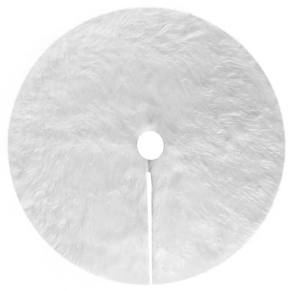 BERTDOMD 78CM Christmas Tree Skirt Felt White Plush Christmas Tree Base Decoration Apron Wrap (White)