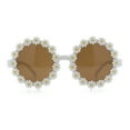 thumbnail image 4 of Girls Kids Daisy Flower Rim Round Circle Plastic Cute Lolita Sunglasses White, 4 of 8