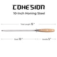 thumbnail image 7 of Cohesion Knife Sharpener Rod for Kitchen Knife, 10 In Carbon Steel Professional Knife Sharpening Rod with White Oak Wood Handle, 7 of 7