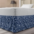 thumbnail image 1 of Sailboat Bed Skirt, Diagonal Hatched Nautical Elements Ship's Wheel Anchor and Marine Animals, Elastic Bedskirt Dust Ruffle Wrap Around for Bedding Decor, 4 Sizes, Blue and White, by Ambesonne, 1 of 2