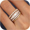 thumbnail image 1 of czcpp-MILACOLATO 4Pcs Gold Rings for Women 14K Gold Plated Rings Set Thumb Rings for Women Wedding Rings Knuckle Stacking Rings Engagement Rings Promise Ring, 1 of 4