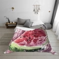 thumbnail image 6 of KLL Watermelon Splash Realism Art Print Fleece Throw Blanket, Horizontal Fleece Bedding Cute Soft Blankets Comfy Fleece Flannel Plush Home Decor for Couch & Bed -50"x40", 6 of 9