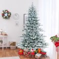 thumbnail image 2 of Costway 7 FT Snow Flocked Artificial Christmas Tree with 1119 PVC & PE Tips 620 LED Lights, 2 of 10