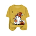 thumbnail image 4 of Akiihool Fall Shirt Womens Oversized Tshirt Flower Graphic Tees Nashville Music Short Sleeve Shirts Summer Casual Loose Beach Tops Yellow,XL, 4 of 4