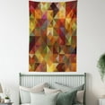 thumbnail image 4 of Colorful Tapestry, Abstract Art Grid Mosaic Geometric Creative Image Triangle Artwork Print, Wall Hanging for Bedroom Living Room Dorm Decor, 40W X 60L Inches, Brown and Marigold, by Ambesonne, 4 of 5