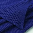 thumbnail image 6 of PiccoCasa 100% Cotton Soft Knitted Throw Solid Blanket for Couch Sofa Bedroom, Royal Blue 50"x60", 6 of 8