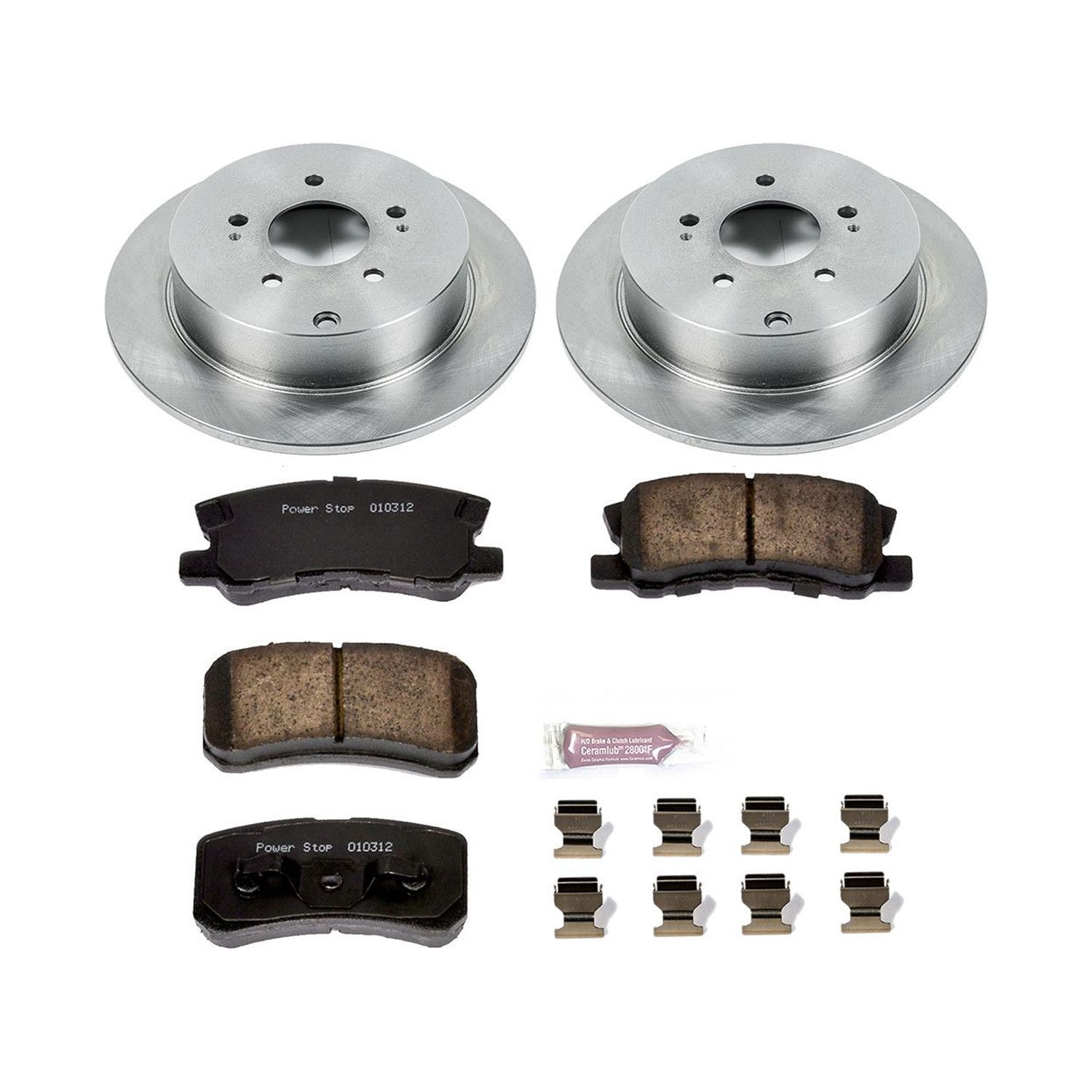 Power Stop Rear Stock Replacement Brake Pad and Rotor Kit KOE5260