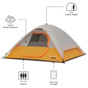 CORE 7' x 7' 3 Person Dome Backpacking Camping Tent, 8lbs