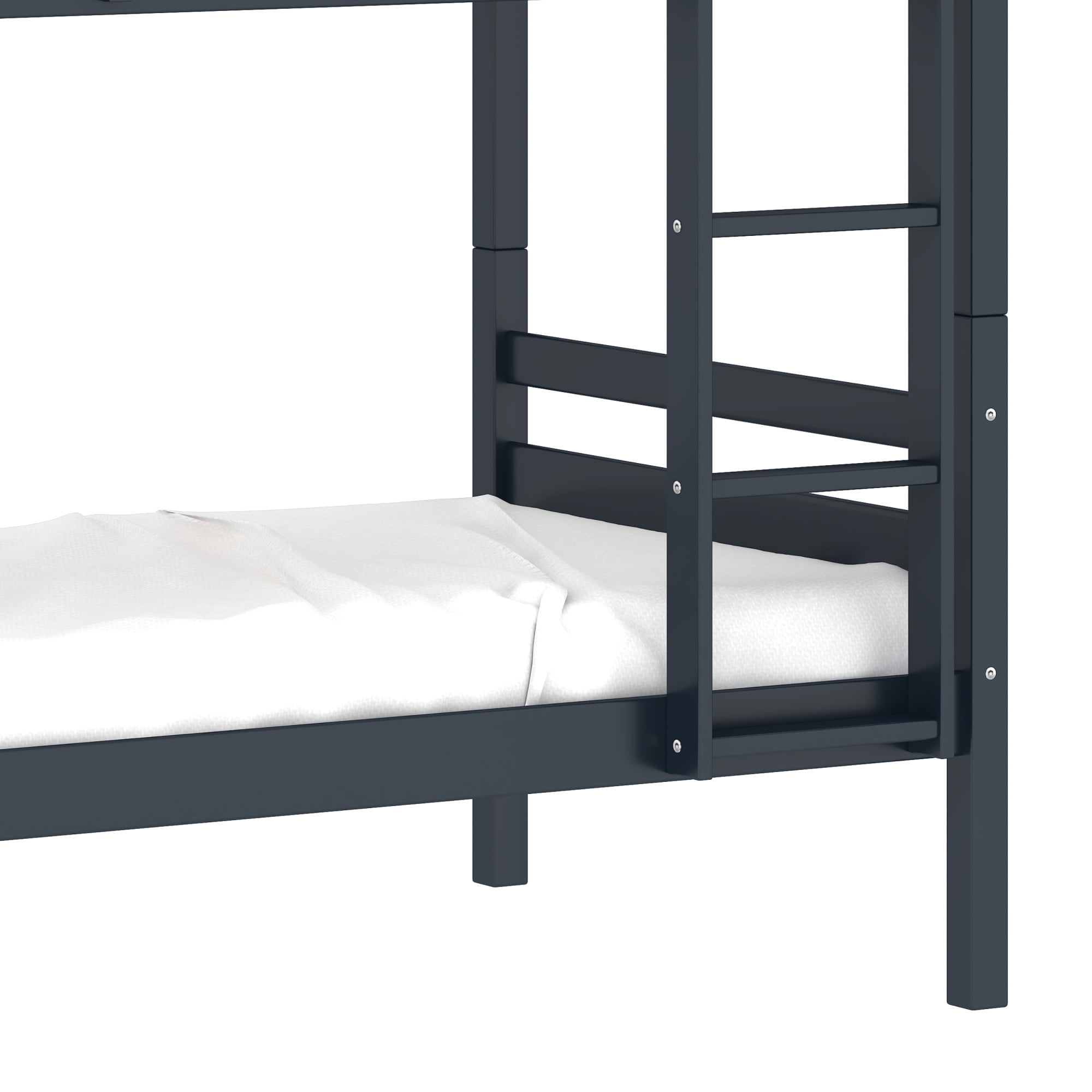HH2Home Essentials Campbell Wood Twin over Twin Bunk Bed, Navy