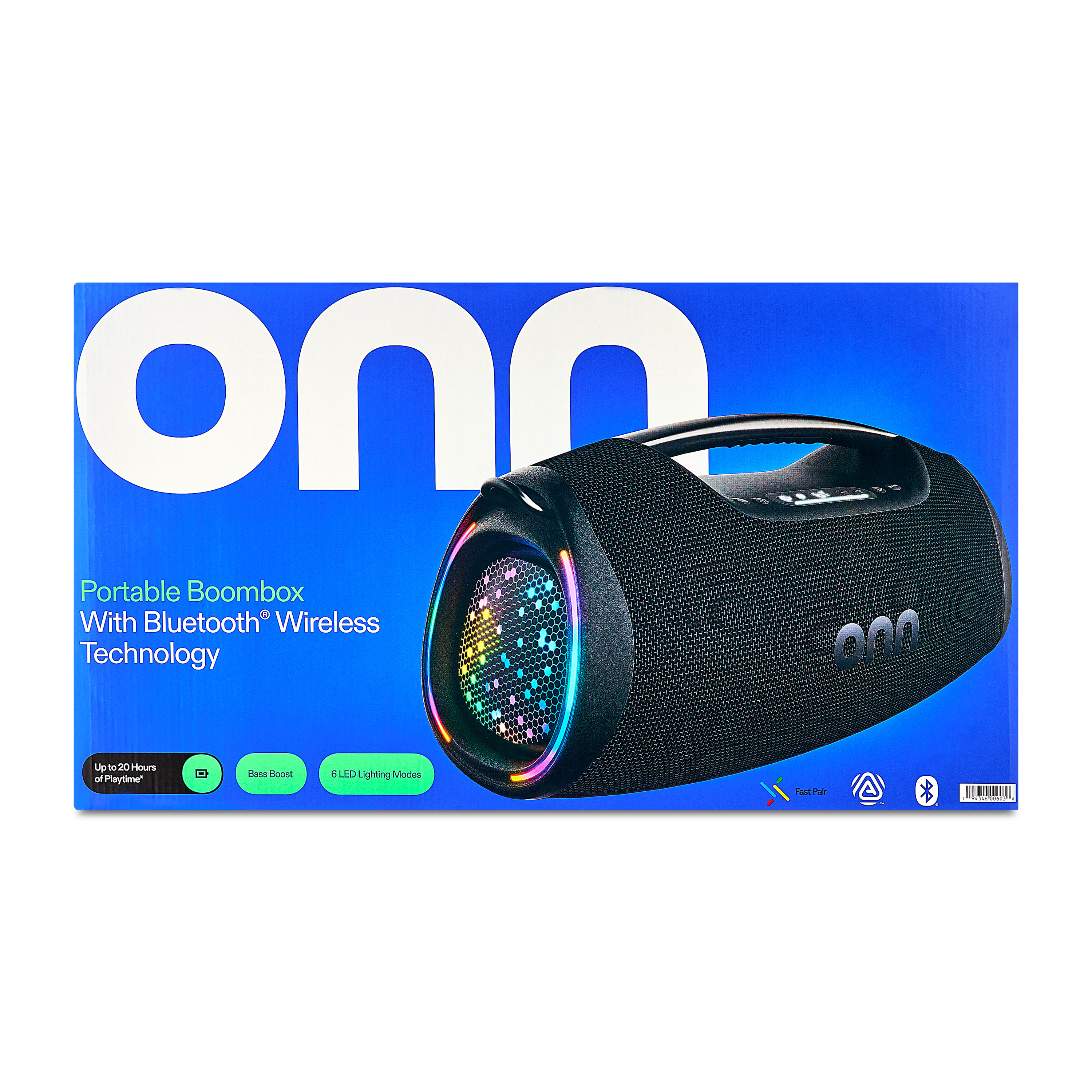 onn Bocina Portátil Bluetooth con 6 Modos de Iluminación LED, Diseño Resistente al Agua, 20 Horas de Reproducción 4