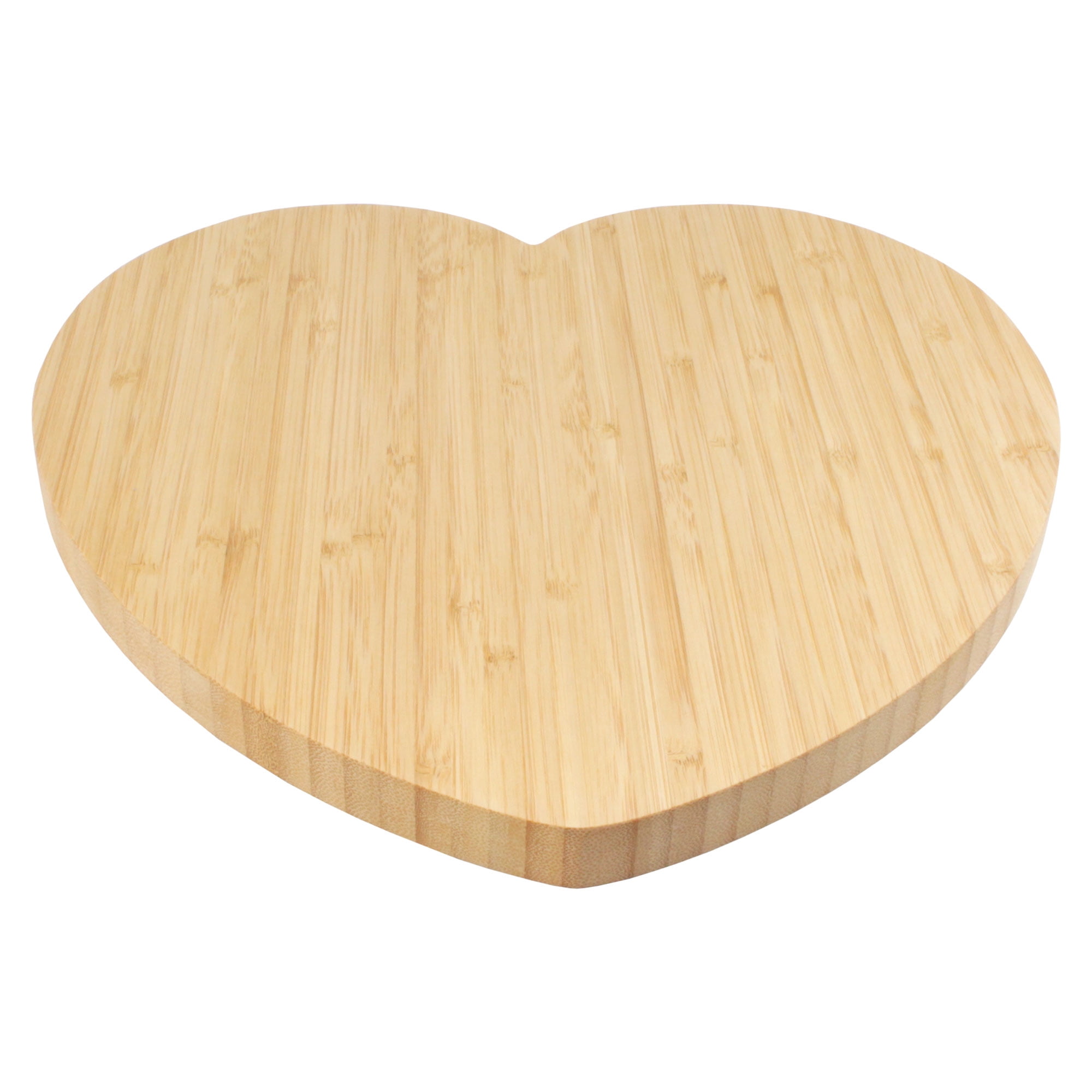 BambooMN Heart-Shaped Bamboo Serving and Cutting Board, 12" x 12" x 0.75" - 100 Pieces