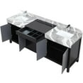 thumbnail image 6 of Lexora Home Zilara 84" Double Marble Top Bathroom Vanity with Chrome Faucet, 6 of 15