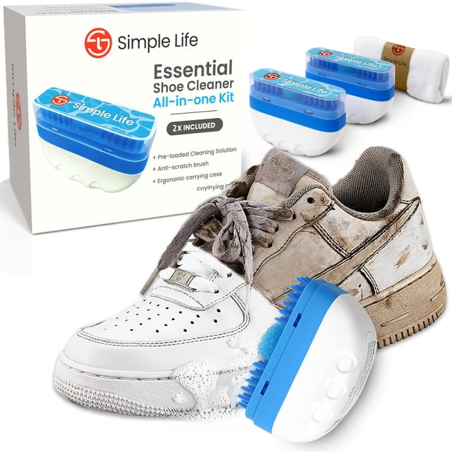 Kit limpiador de zapatillas Simple Life todo en 1 con paño de microfibra