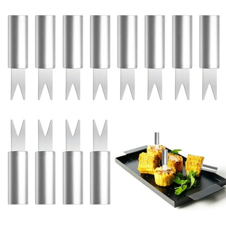 

Off Promotions! Corn on The Cob Skewers Corn Holders Corn on The Cob Stainless Steel Corn Cob Holders Bbq Fork Skewers for Home Cooking Barbecue Parties Picnics Camping(Silver)