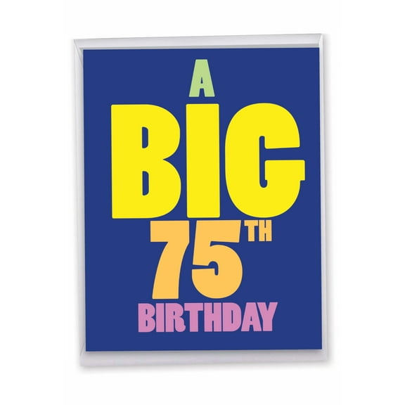 1 Large Funny Happy Birthday Greeting Card (8.5 x 11 Inch) - Big Ones Milestones 75 J9427MBG