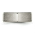 thumbnail image 3 of Chisel Titanium Brushed Center 8mm Ridged Edge Band, 3 of 7