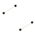 thumbnail image 4 of tamizeot Broche Épingle Décoration Mode Accessoire Robe Adulte Style Simple Épingles à Revers Long Type/noir 2Ensemble, 4 of 6