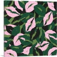 thumbnail image 1 of ARTCANVAS Army Green Pink Black Camo Camouflage Lips Kiss Pattern Canvas Art Print - Size: 18" x 18" (1.50" Deep), 1 of 9