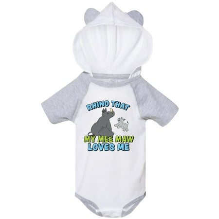 

Inktastic Rhino That My Mee Maw Loves Me with Cute Rhinos Gift Baby Boy or Baby Girl Bodysuit