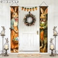 thumbnail image 2 of 2D FLAT 1pair Party Packs Happy Easter Bunny Porch Banner Sign Bunny Banner, 11.81x70.87 Inch Polyester Fabric Hanging Spring Door Banner Eggs Carrot Front Door Decorative Welcome Banner Spring Sign, 2 of 7