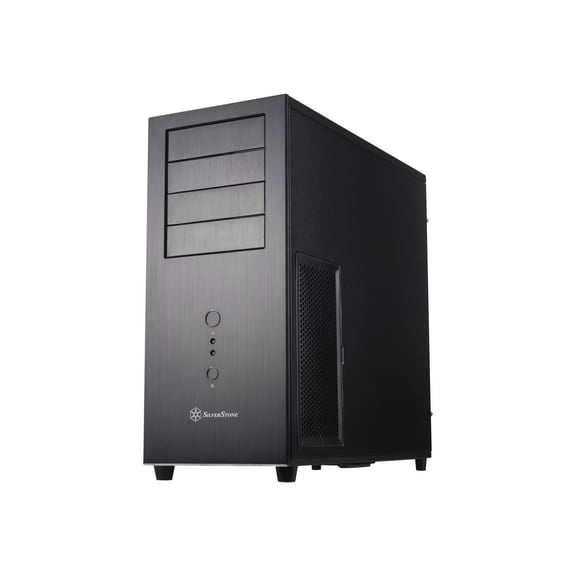 Black, 2x USB3.0, All aluminum case, mid Tower , 4*5.25", 9*3.5"HDD, 6*2.5", with hdd cooler and power cable, alu panel steelbody