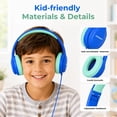 thumbnail image 3 of Wired Headphones for Kids, 85dB Volume Limit, 3.5mm Kids Headphones with Cord &USB C to 3.5mm Dongle, Adjustable, Foldable Toddler headsets for School, 3 of 6