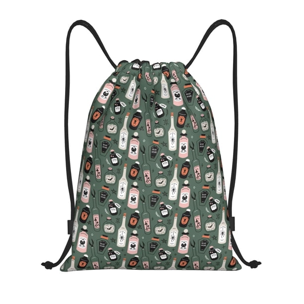 Fotbe Halloween Potions Bolsa Mochila con Cordón Estampada, Bolsa de Gimnasio Deportiva, Bolsa Cinch, Bolsa con Cordón para Hombres y Mujeres-Medium