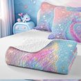 thumbnail image 4 of meiyoeat Glitter Print Mermaid Tail Twin Quilt Set For Girls,Watercolor Ocean Coral Twin Coverlet Set,2-Piece,1 Bedspread and 1 Pillowcase, 4 of 7