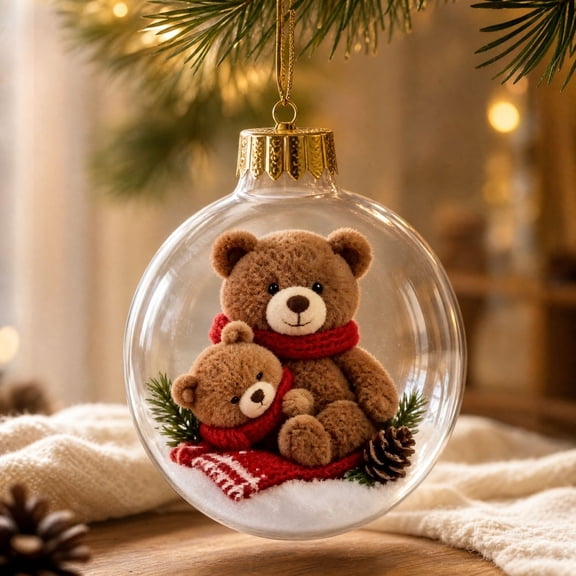 Qwtwty Glowing Christmas Decorations Hanging Ornaments, Shatterproof Mini Clear Christmas Themed Hanging Pendants for Xmas Tree Holiday Party Decor