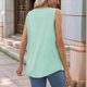 thumbnail image 4 of Camisetas Sin Mangas para Mujer, Conjuntos de Verano 2025, Camisas Casuales de Cuello Cuadrado, Blusas Verde L, 4 of 5