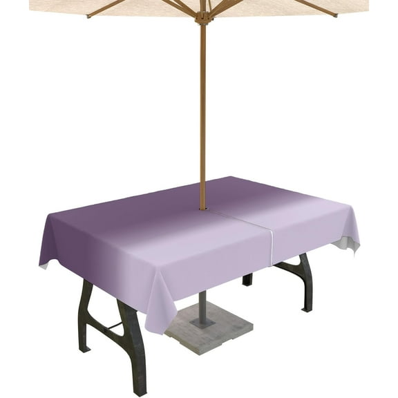 Outdoor Tablecloth with Umbrella Hole and Zipper Purple Ombre Rectangle Outdoor Tablecloths 60x102 Waterproof Table Cloths Gradient Color Patio Table Cover for Outdoor Tables Picnic Garden