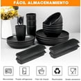 thumbnail image 4 of 48pcs Vajilla Juego Cocina Paja Trigo Plato Tazas Kit Modelo Negro, 4 of 4