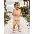 thumbnail image 6 of BemeyourBBs Toddler Girls Summer Clothes Cute Infant Baby Girl Summer 2 Piece Outfit 6 12 18 24 Months 2 3 4 Years Shoulder Bows Sleeveless Ruffled Tank Top and Shorts Set, 6 of 9