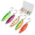 thumbnail image 4 of Metal Hard Lures, Light And Compact Durable Colorful Fishing Spoon Bait  for Night Fishing, 4 of 8