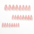 thumbnail image 4 of Long Almond Fake Y2K Nails Reusable Adhesive False Nails Press On Nails Pink Aurora Artificial Nails 3D Water Ripple Detachable, 4 of 7