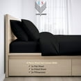 thumbnail image 4 of 18" EXTRA DEEP POCKETS - 700-Thread Count 100% Egyptian Cotton RV King Sheet Set, 4PC (1 Flat, 1 Fitted, 2 Pillowcases) Long Staple Cotton, 700-TC Pure Cotton - RV King, Black, 4 of 7