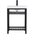 thumbnail image 4 of Pemberly Row 24" Single Resin Top Metal Bathroom Vanity in Black, 4 of 14