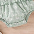 thumbnail image 2 of Gibobby Mameluco niño Conjunto de diademas con estampado Floral de manga larga para niñas pequeñas(Verde, 6-9 Meses), 2 of 5