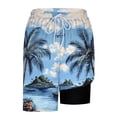 thumbnail image 7 of WAENQINLA Hawaiian Shorts for Men Tropical Palm Tree Print Quick Dry Swim Trunks Casual Loose Elastic Waisted Swimming Bathing Suit with Liner and Pockets Light Blue Shorts,Size S-2XL, 7 of 7