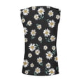 thumbnail image 5 of HOMBOM Tank Tops Sleeveless Black V-neck Button T-shirt Fashion Print Spring Tops for Women 2024 S, 5 of 5