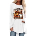 thumbnail image 1 of T-shirt à Manches Longues avec Imprimé Graphique d'Halloween pour Femmes, Confortable, Coupe Ample, Col Rond, Automne Hiver, Décontracté, Quotidien, Basique, Hauts, 1 of 4