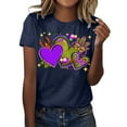 thumbnail image 1 of PMUYBHF Chemises Décontractées pour Femmes Mardi Imprimé Col Rond Manches Courtes Tee Tops Tunique Blouse 3900 TTG, 1 of 5