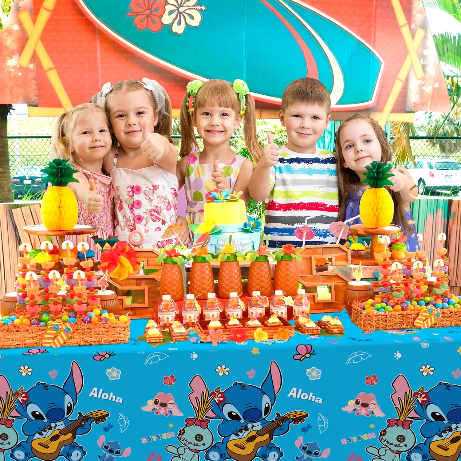 2-Pack Kids Cartoon Birthday Party Tablecloth - 70 X 42 Inch, Disposable Plastic Table Cover For Decorations