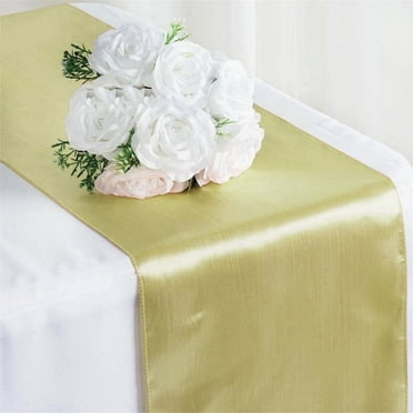 Efavormart Premium SATIN Table Top Runner For Weddings Birthday Party Fit Rectangle and Round Table 12" x 108"  Champagne