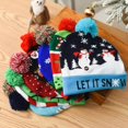 thumbnail image 3 of Gorro de Navidad tejido con luz LED, Papá Noel, alce, dibujos animados, gorro tejido para niños, regalo de Año Nuevo, decoración navideña, 3 of 4