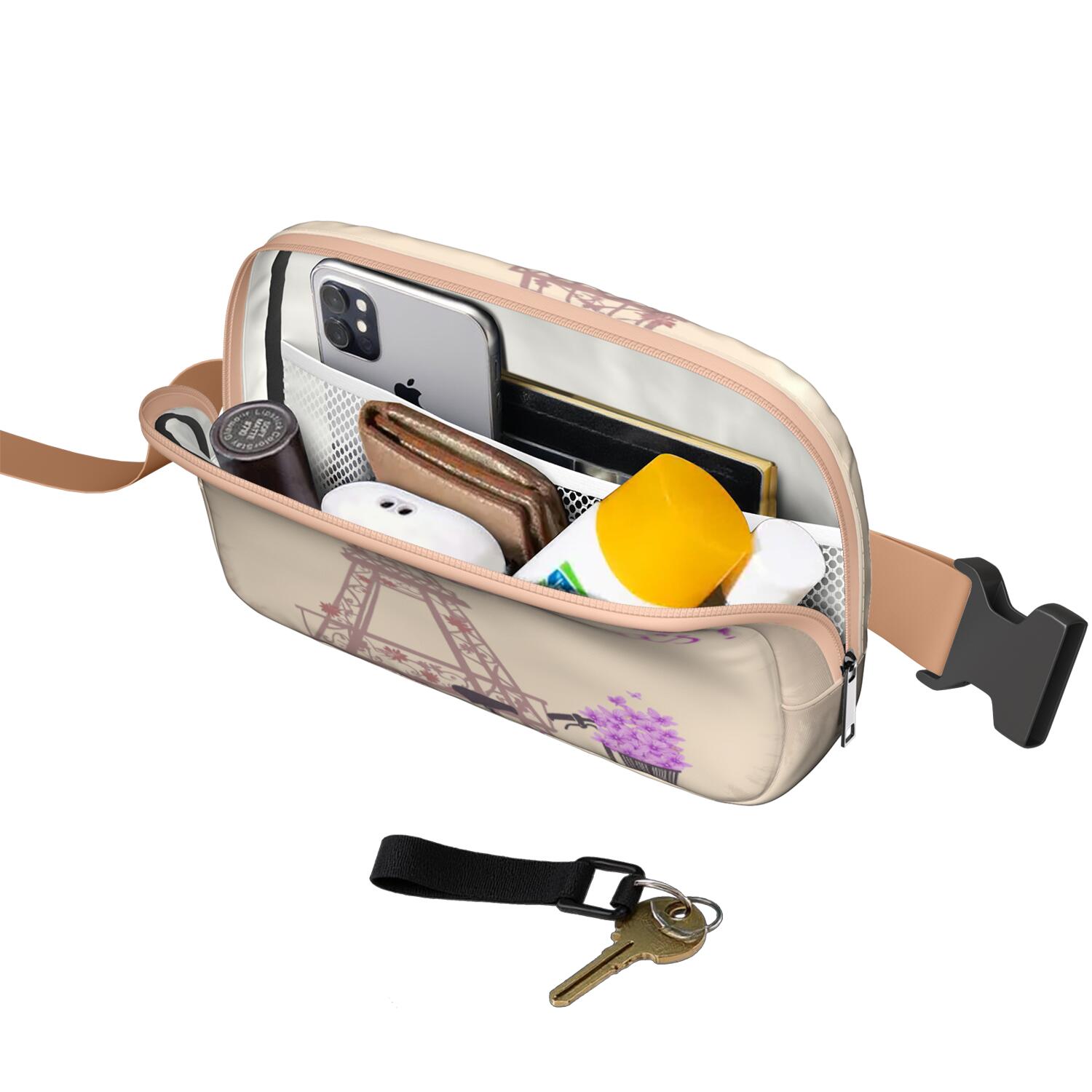 Cross Body Bag for Sports Enthusiasts Commuters HandsFree Running Belt for Jogging with Adjustable Strap for Outdoors Workout Traveling Paris Sporty Waist Pack